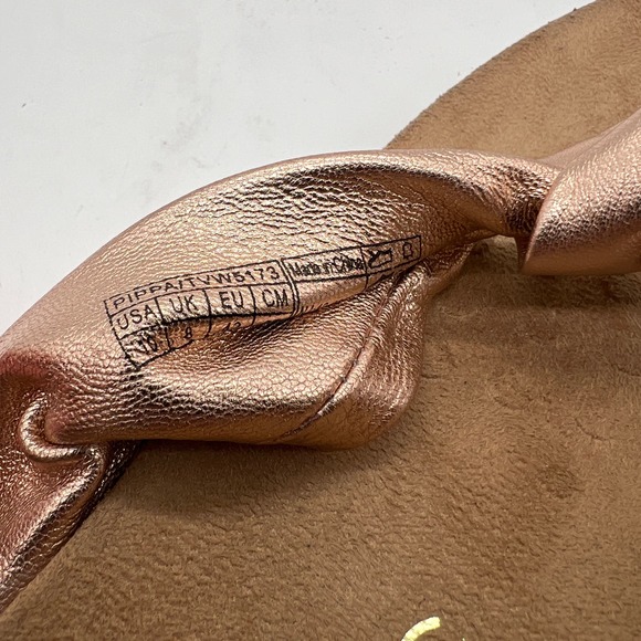 VIONIC Pippa Toe Post Sandal Womens 10 Rose Gold Leather Knotted Flip Flop Thong - Picture 13 of 14